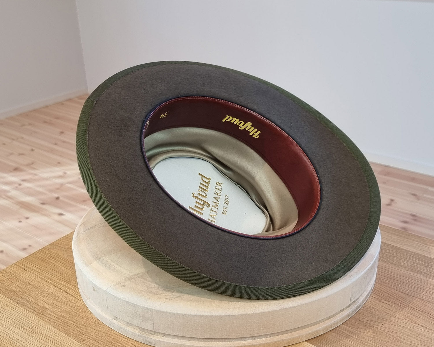 BOGART Maltese Falcon Crease FEDORA | 50X BEAVER BLEND | OLIVE COLOR | SIZE 59, US 7 3/8