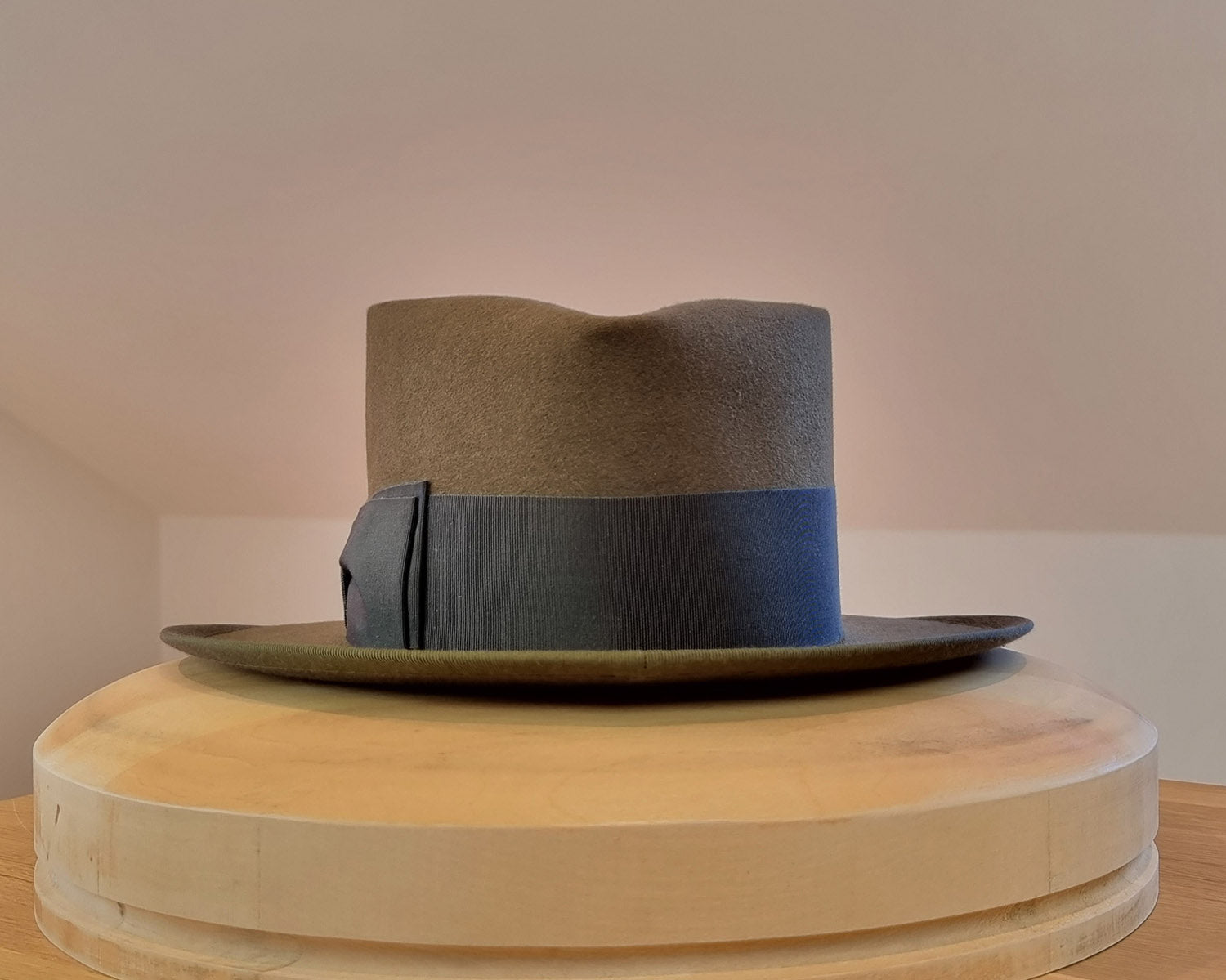 BOGART Maltese Falcon Crease FEDORA | 50X BEAVER BLEND | OLIVE COLOR | SIZE 59, US 7 3/8