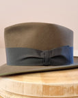 BOGART Maltese Falcon Crease FEDORA | 50X BEAVER BLEND | OLIVE COLOR | SIZE 59, US 7 3/8