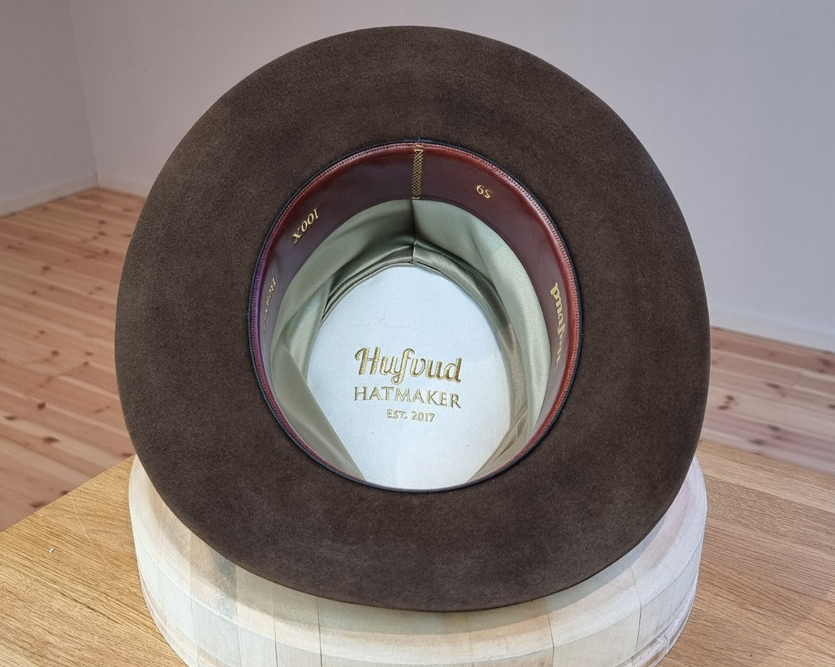 LEIFUR Lucky FEDORA | SABLE BROWN | 100X BEAVER | SIZE 59, US 7 3/8