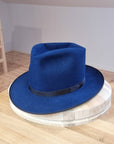 PLAYBOY FEDORA | 30X BEAVER BLEND | ROYAL BLUE COLOR | SIZE 58, US 7 1/4