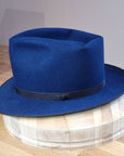 PLAYBOY FEDORA | 30X BEAVER BLEND | ROYAL BLUE COLOR | SIZE 58, US 7 1/4