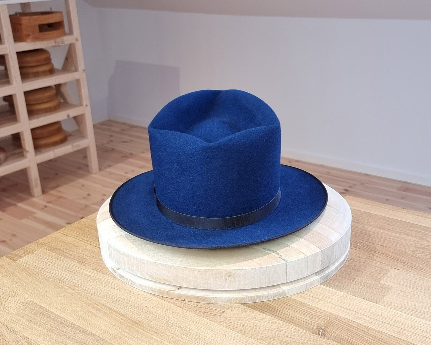 PLAYBOY FEDORA | 30X BEAVER BLEND | ROYAL BLUE COLOR | SIZE 58, US 7 1/4