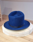 PLAYBOY FEDORA | 30X BEAVER BLEND | ROYAL BLUE COLOR | SIZE 58, US 7 1/4