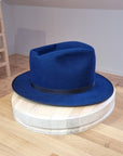 PLAYBOY FEDORA | 30X BEAVER BLEND | ROYAL BLUE COLOR | SIZE 58, US 7 1/4