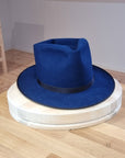 PLAYBOY FEDORA | 30X BEAVER BLEND | ROYAL BLUE COLOR | SIZE 58, US 7 1/4