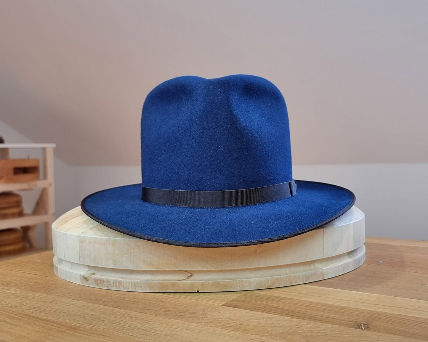 PLAYBOY FEDORA | 30X BEAVER BLEND | ROYAL BLUE COLOR | SIZE 58, US 7 1/4
