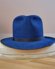PLAYBOY FEDORA | 30X BEAVER BLEND | ROYAL BLUE COLOR | SIZE 58, US 7 1/4