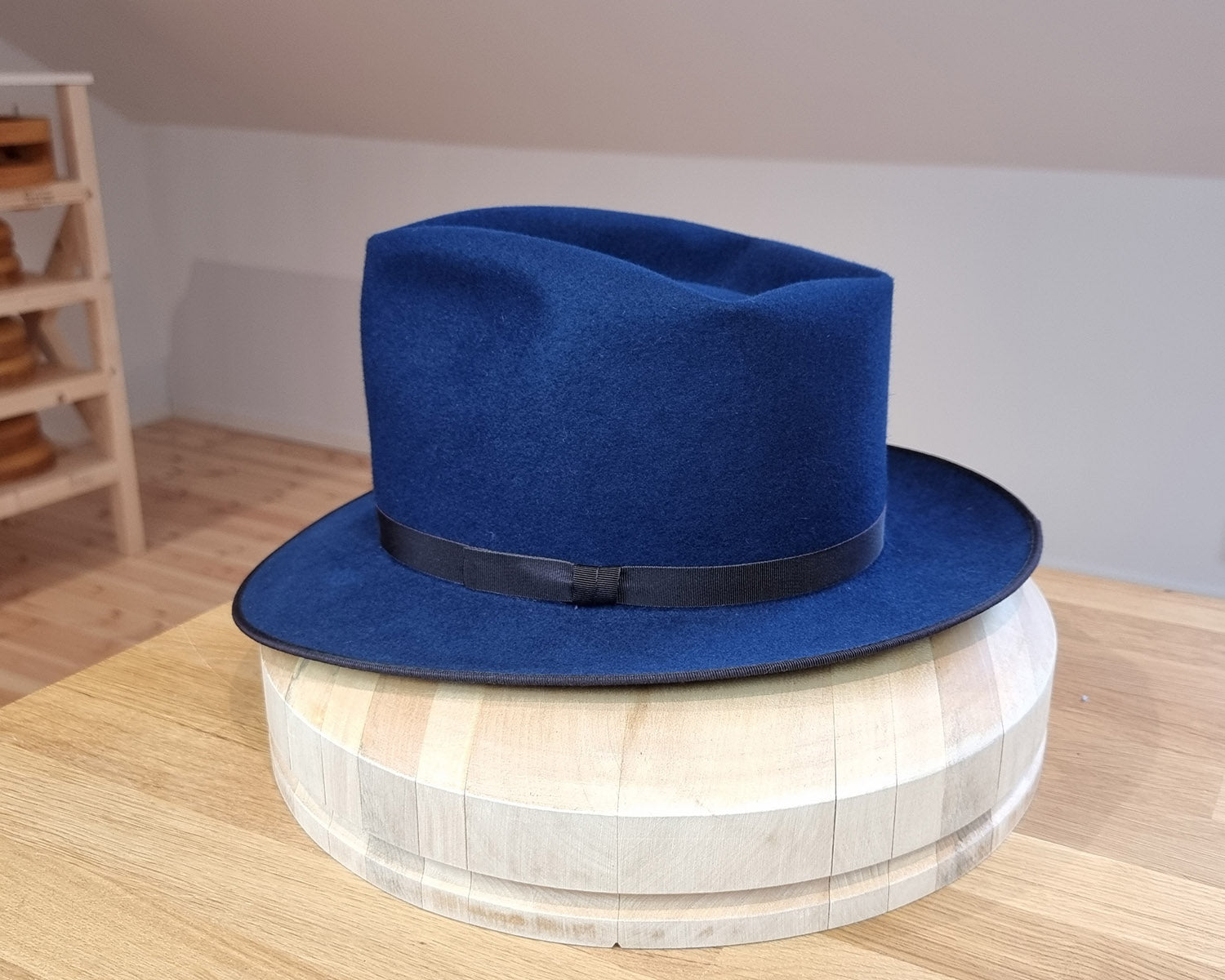 PLAYBOY FEDORA | 30X BEAVER BLEND | ROYAL BLUE COLOR | SIZE 58, US 7 1/4