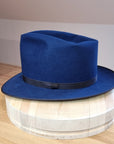 PLAYBOY FEDORA | 30X BEAVER BLEND | ROYAL BLUE COLOR | SIZE 58, US 7 1/4