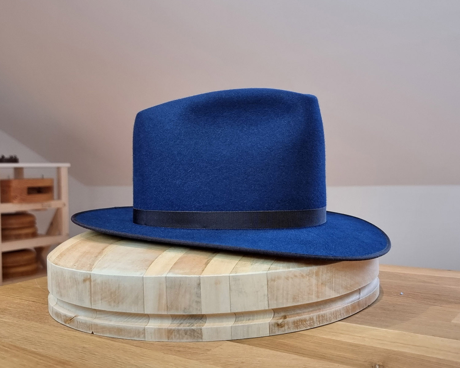 PLAYBOY FEDORA | 30X BEAVER BLEND | ROYAL BLUE COLOR | SIZE 58, US 7 1/4