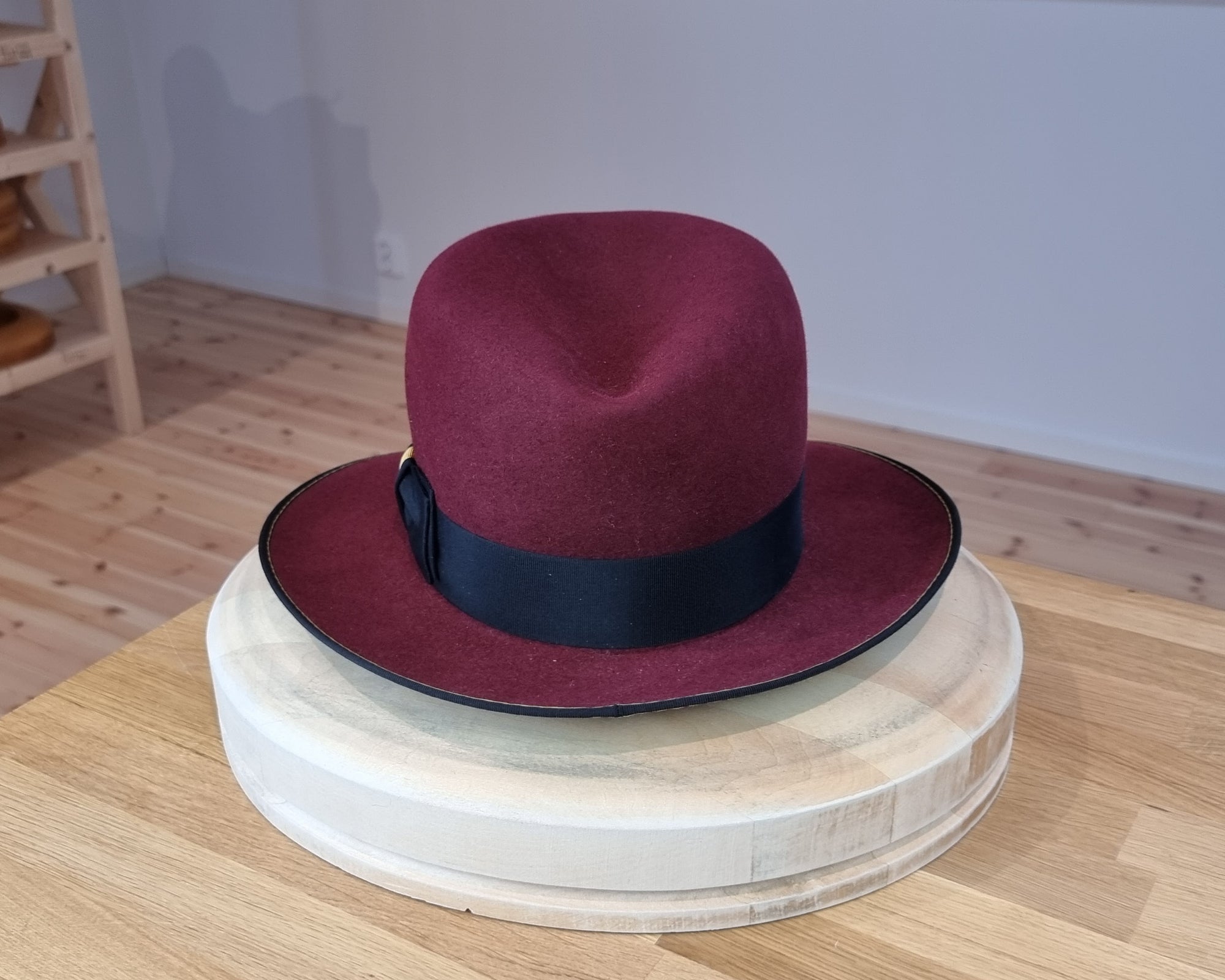 LEIFUR FEDORA | BURGUNDY | RABBIT & HARE DELUXE BLEND | SIZE 60, US 7 1/2
