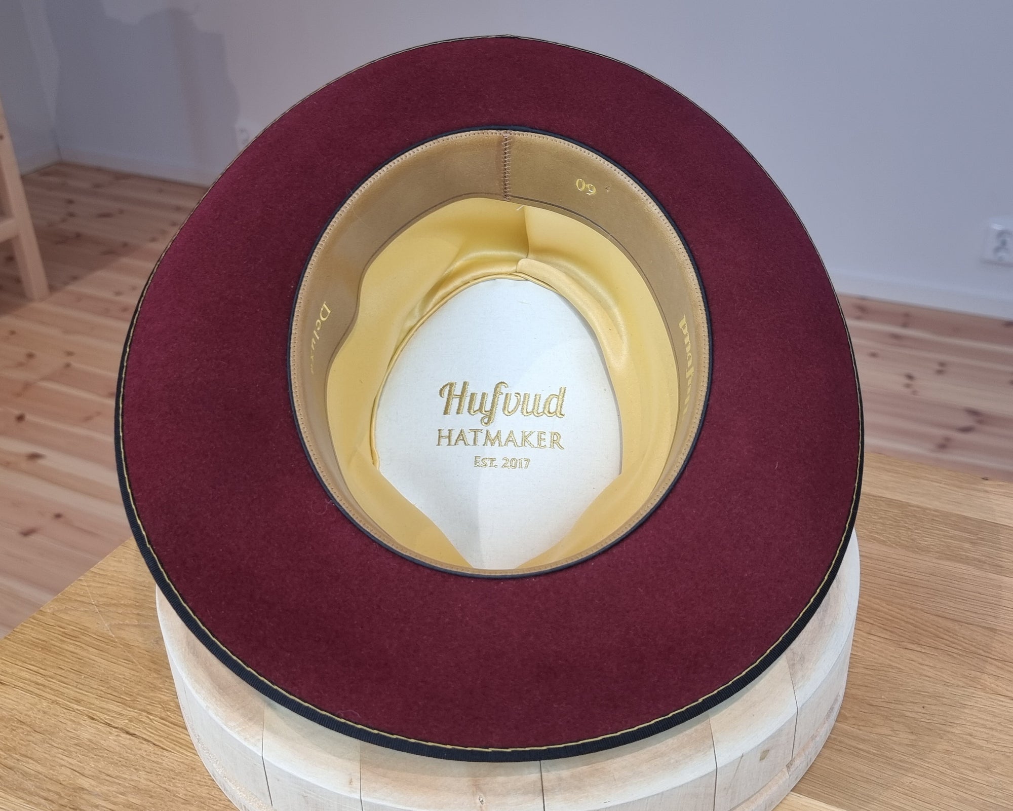 LEIFUR FEDORA | BURGUNDY | RABBIT & HARE DELUXE BLEND | SIZE 60, US 7 1/2