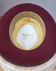 LEIFUR FEDORA | BURGUNDY | RABBIT & HARE DELUXE BLEND | SIZE 60, US 7 1/2