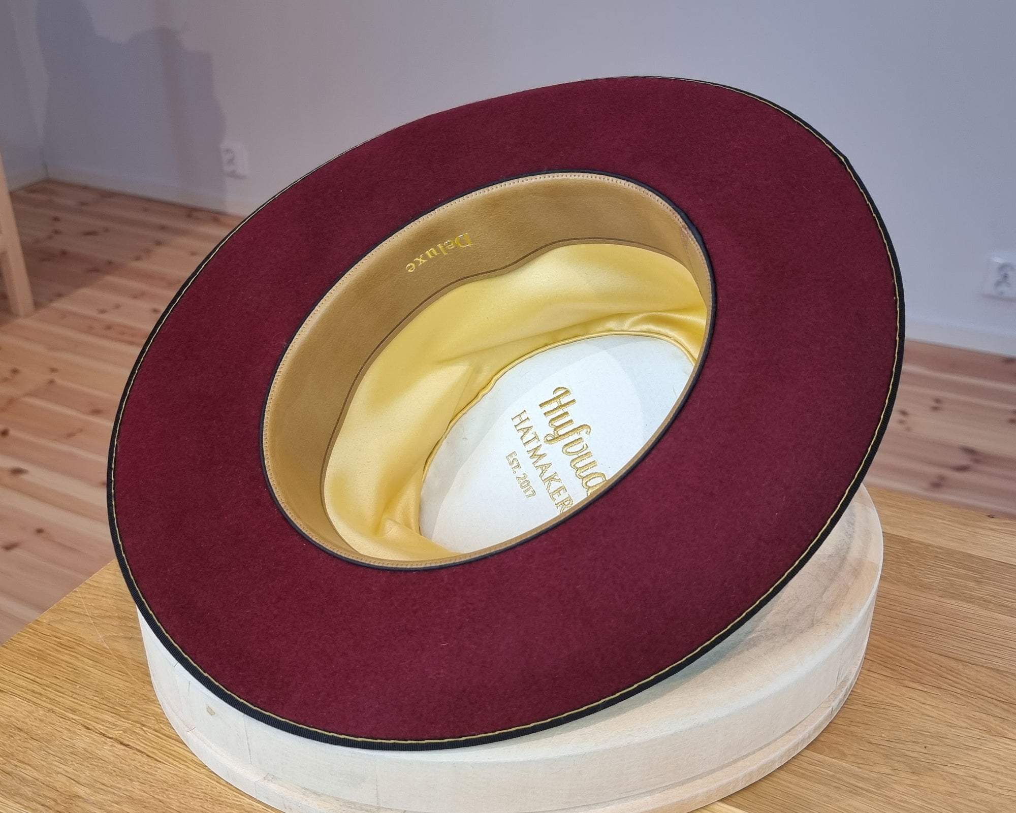 LEIFUR FEDORA | BURGUNDY | RABBIT & HARE DELUXE BLEND | SIZE 60, US 7 1/2