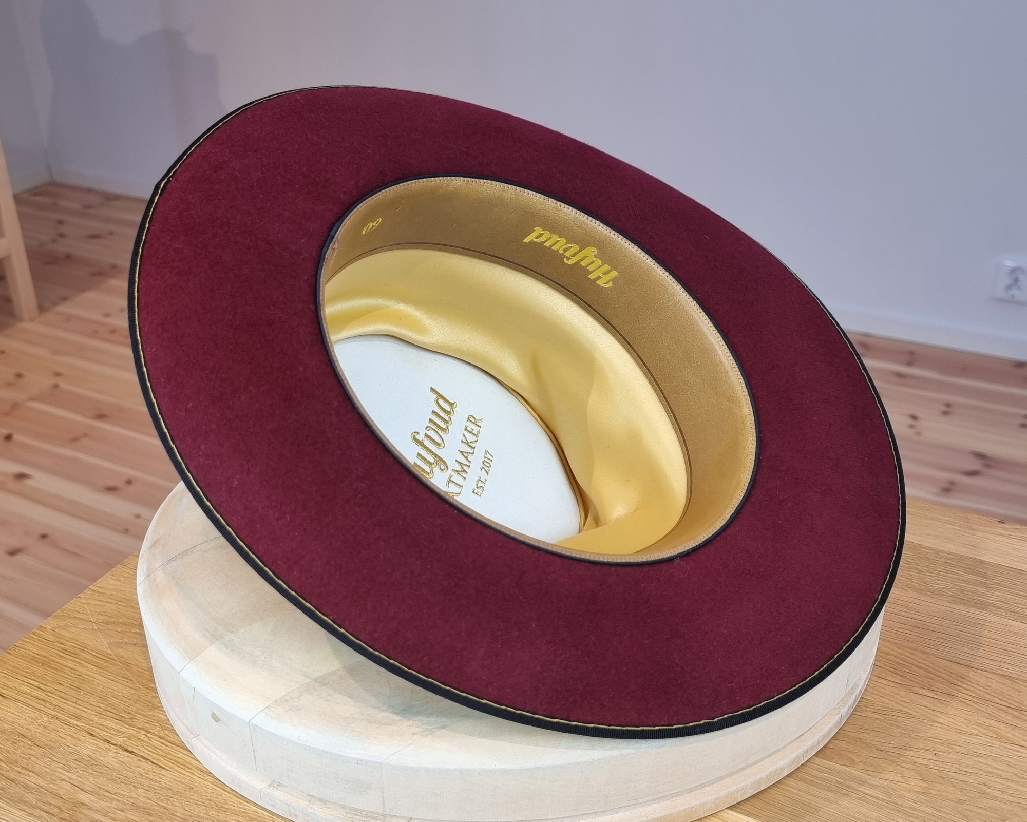 LEIFUR FEDORA | BURGUNDY | RABBIT & HARE DELUXE BLEND | SIZE 60, US 7 1/2