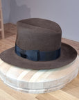 LEIFUR Lucky FEDORA | 50X BEAVER BLEND | SABLE BROWN | SIZE 58, US 7 1/4