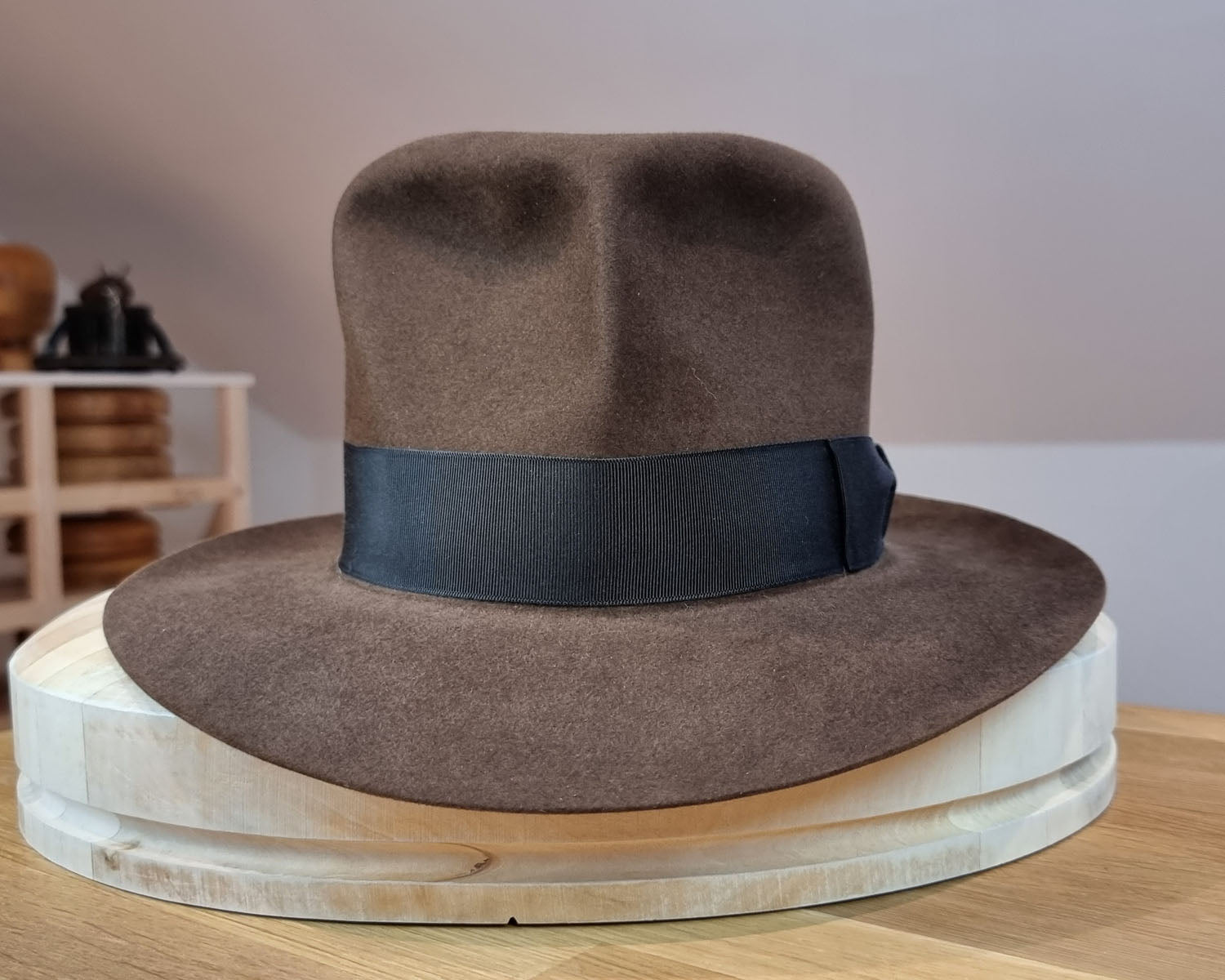 LEIFUR Lucky FEDORA | 50X BEAVER BLEND | SABLE BROWN | SIZE 58, US 7 1/4