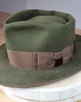 BOGART FEDORA | 100X BEAVER | MOSS GREEN COLOR | SIZE 60, US 7 1/2