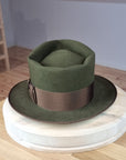 BOGART FEDORA | 100X BEAVER | MOSS GREEN COLOR | SIZE 60, US 7 1/2