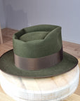 BOGART FEDORA | 100X BEAVER | MOSS GREEN COLOR | SIZE 60, US 7 1/2