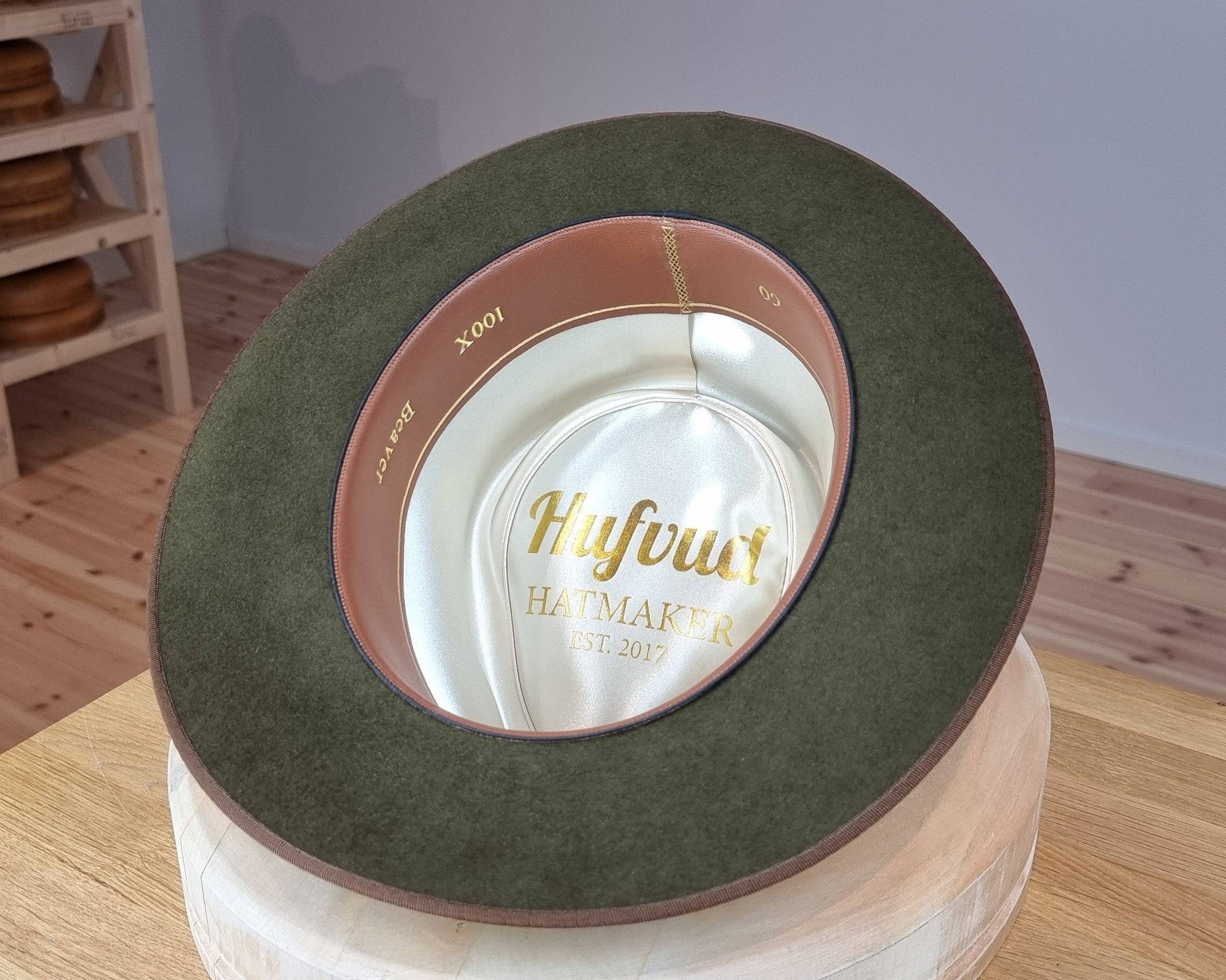 BOGART FEDORA | 100X BEAVER | MOSS GREEN COLOR | SIZE 60, US 7 1/2