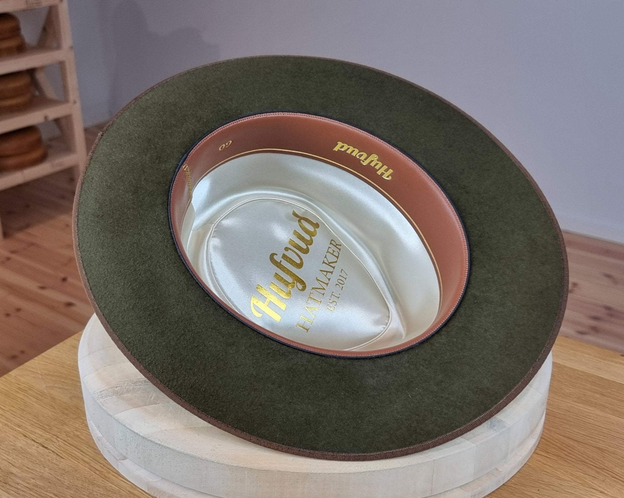 BOGART FEDORA | 100X BEAVER | MOSS GREEN COLOR | SIZE 60, US 7 1/2