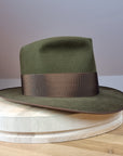 BOGART FEDORA | 100X BEAVER | MOSS GREEN COLOR | SIZE 60, US 7 1/2