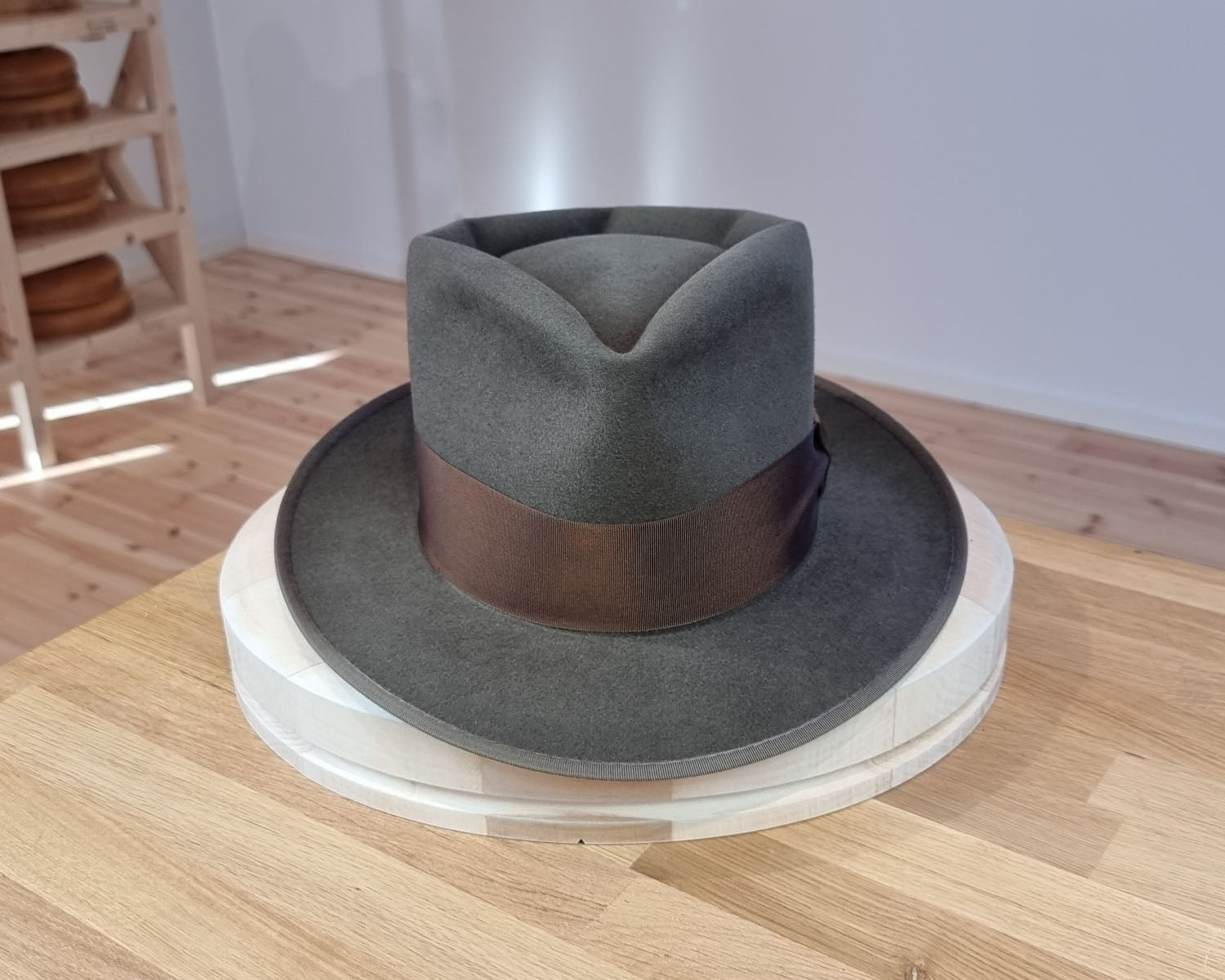 BOGART FEDORA | 50X BEAVER BLEND | OLIVE COLOR |  SIZE 61, US 7 5/8