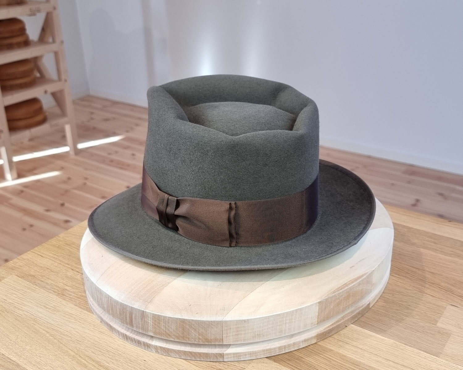 BOGART FEDORA | 50X BEAVER BLEND | OLIVE COLOR |  SIZE 61, US 7 5/8
