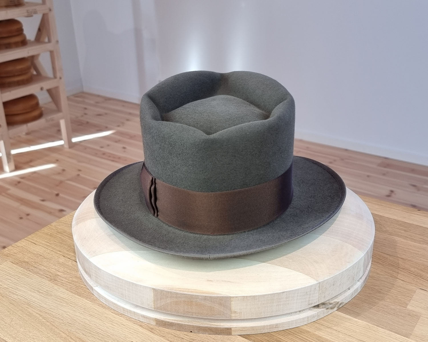 BOGART FEDORA | 50X BEAVER BLEND | OLIVE COLOR |  SIZE 61, US 7 5/8
