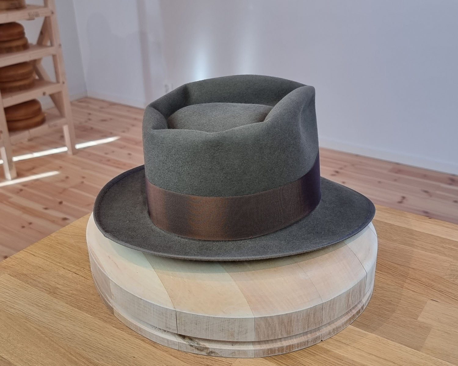 BOGART FEDORA | 50X BEAVER BLEND | OLIVE COLOR |  SIZE 61, US 7 5/8