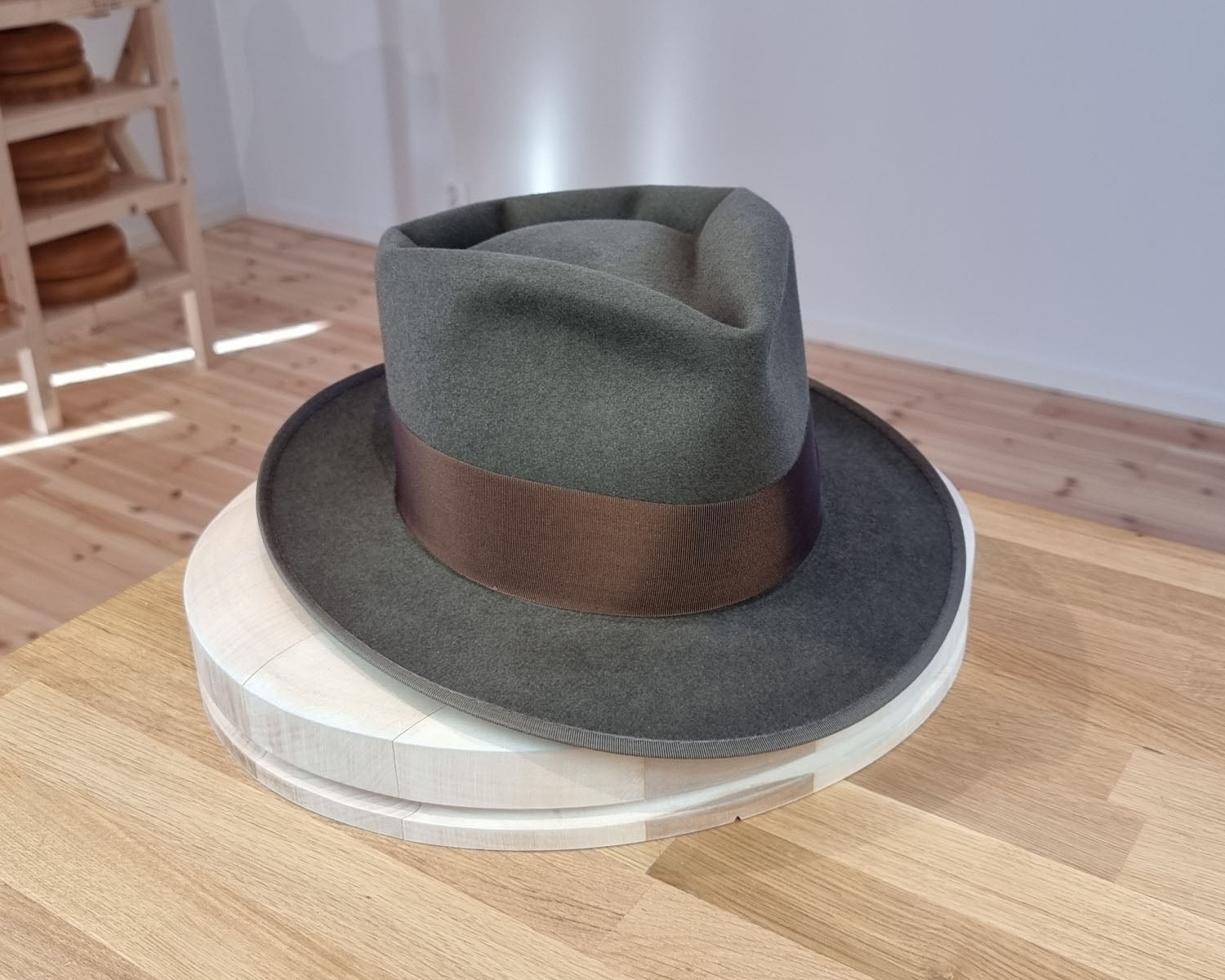 BOGART FEDORA | 50X BEAVER BLEND | OLIVE COLOR |  SIZE 61, US 7 5/8