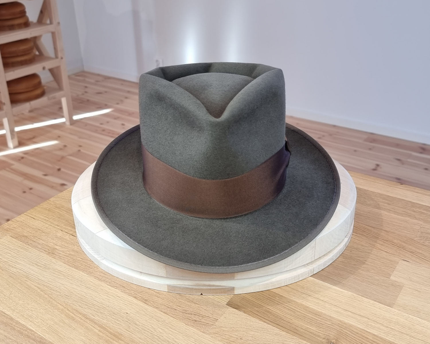 BOGART FEDORA | 50X BEAVER BLEND | OLIVE COLOR |  SIZE 61, US 7 5/8