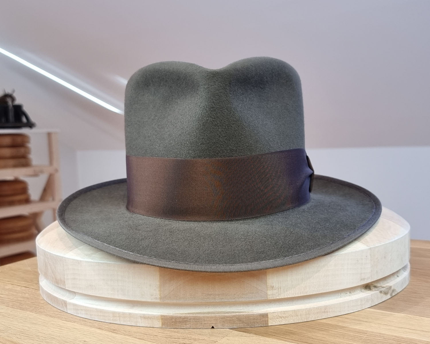 BOGART FEDORA | 50X BEAVER BLEND | OLIVE COLOR |  SIZE 61, US 7 5/8