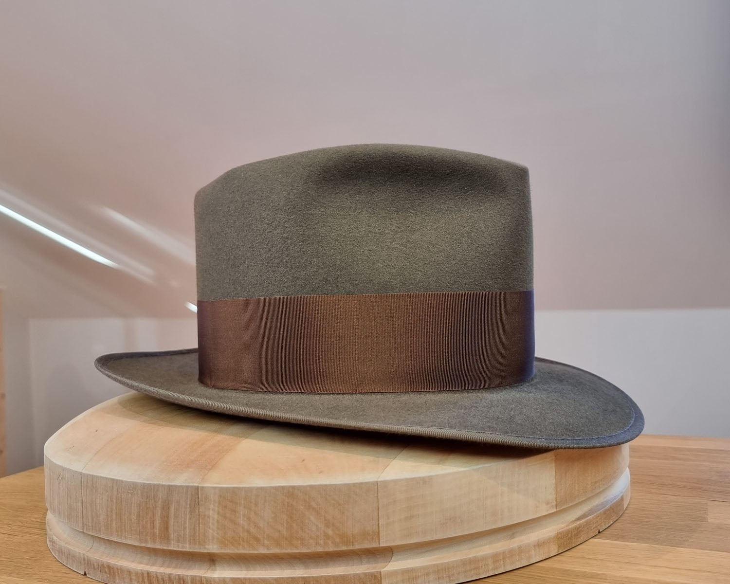 BOGART FEDORA | 50X BEAVER BLEND | OLIVE COLOR |  SIZE 61, US 7 5/8