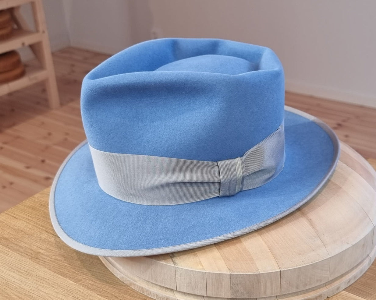 BOGART FEDORA | 50X BEAVER BLEND | MAJESTIC BLUE COLOR |  SIZE 58, US 7 1/4