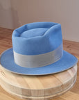 BOGART FEDORA | 50X BEAVER BLEND | MAJESTIC BLUE COLOR |  SIZE 58, US 7 1/4