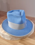BOGART FEDORA | 50X BEAVER BLEND | MAJESTIC BLUE COLOR |  SIZE 58, US 7 1/4