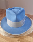 BOGART FEDORA | 50X BEAVER BLEND | MAJESTIC BLUE COLOR |  SIZE 58, US 7 1/4