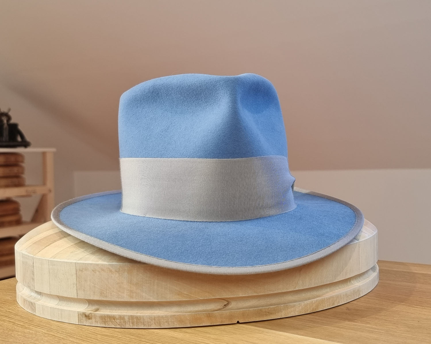 BOGART FEDORA | 50X BEAVER BLEND | MAJESTIC BLUE COLOR |  SIZE 58, US 7 1/4