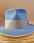 BOGART FEDORA | 50X BEAVER BLEND | MAJESTIC BLUE COLOR |  SIZE 58, US 7 1/4