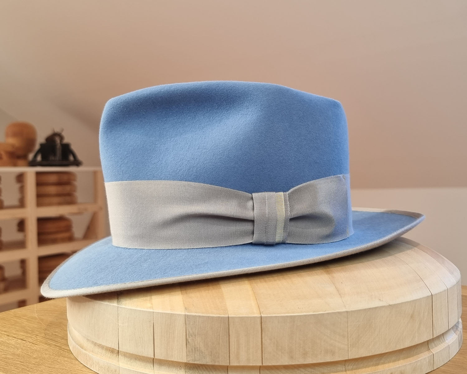 BOGART FEDORA | 50X BEAVER BLEND | MAJESTIC BLUE COLOR |  SIZE 58, US 7 1/4