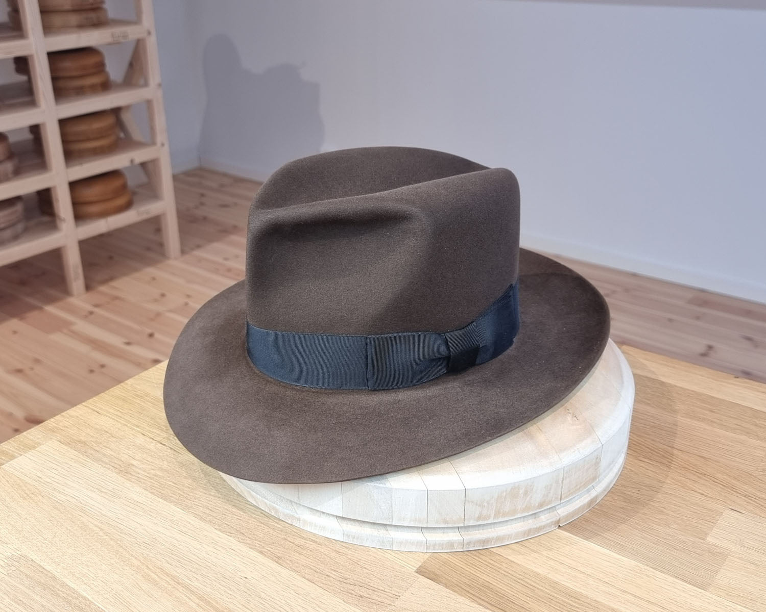 LEIFUR Lucky FEDORA | 100X BEAVER | SABLE BROWN | US 7 1/2, EU 60