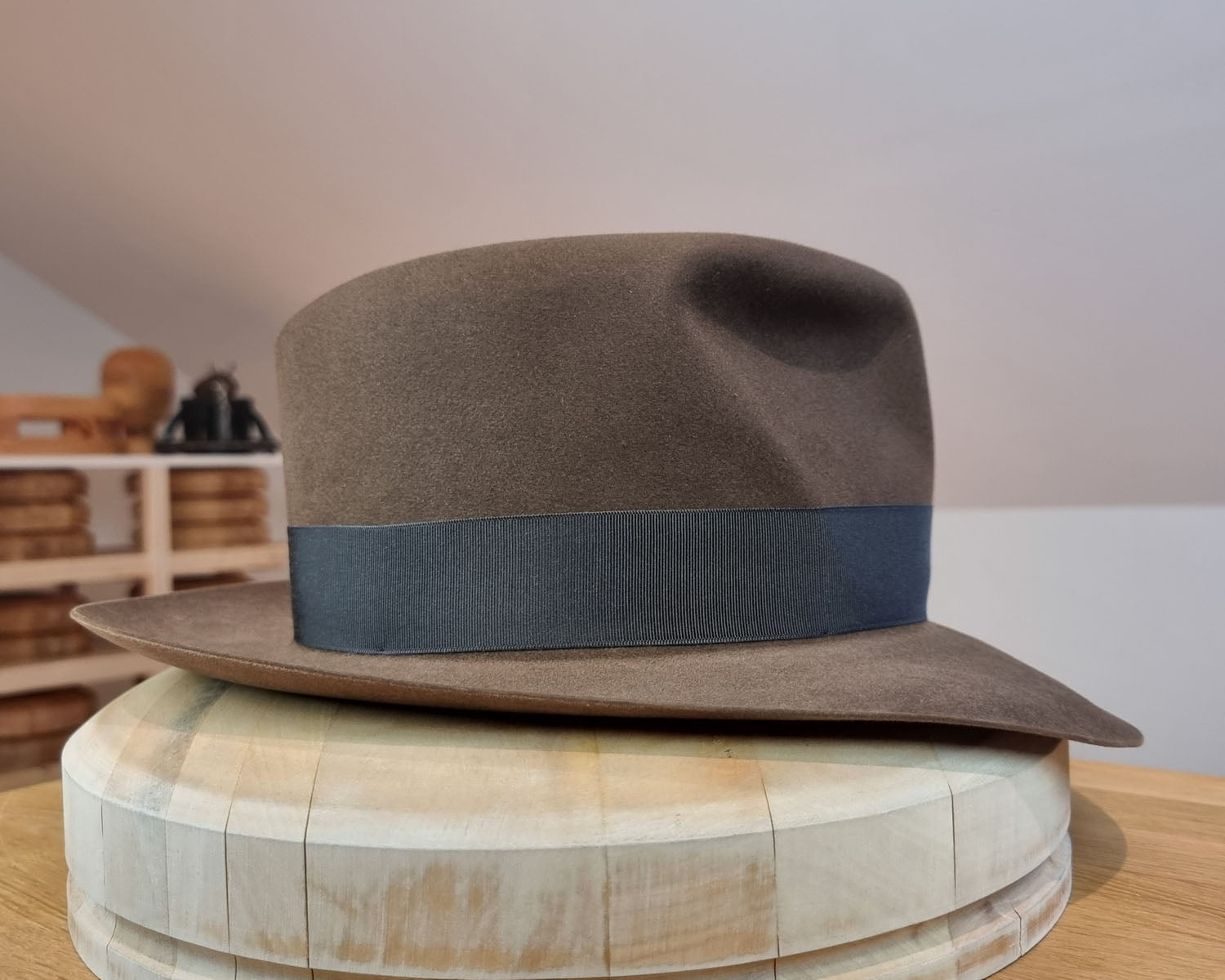 LEIFUR Lucky FEDORA | 100X BEAVER | SABLE BROWN | US 7 1/2, EU 60