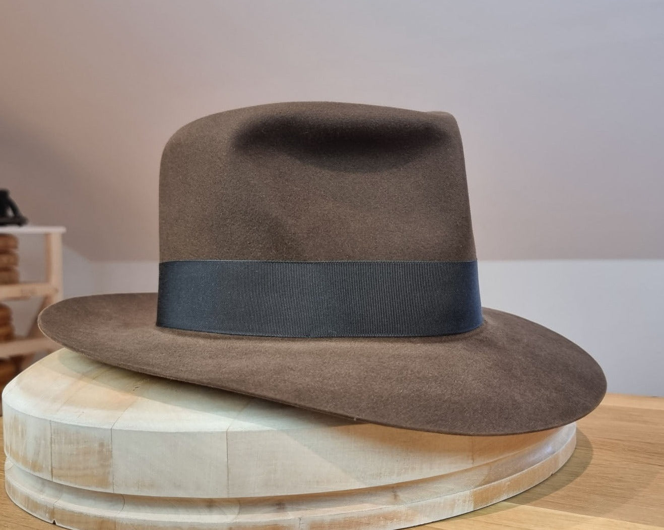 LEIFUR Lucky FEDORA | 100X BEAVER | SABLE BROWN | US 7 1/2, EU 60