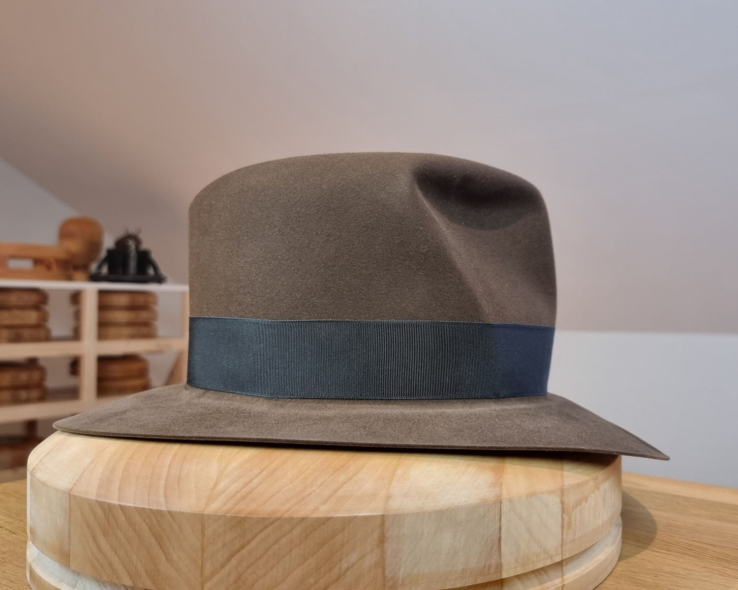 LEIFUR Lucky FEDORA | 100X BEAVER | SABLE BROWN | US 7 1/4, EU 58