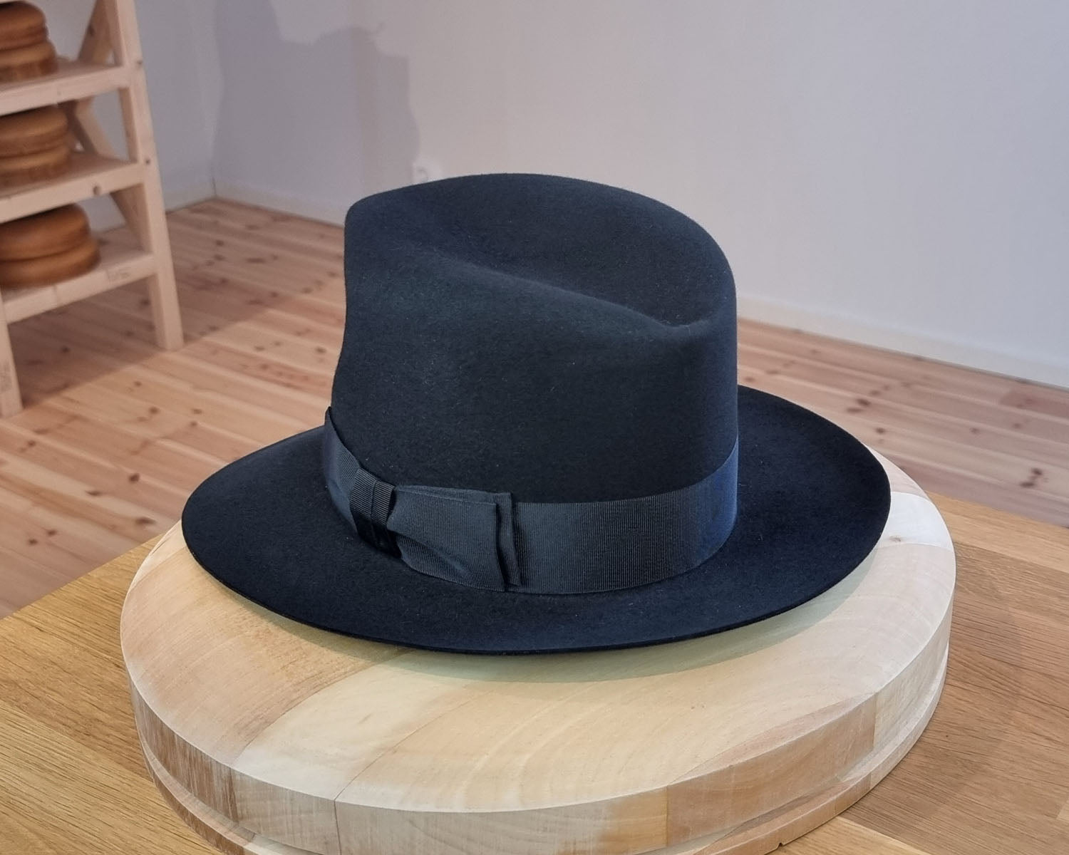 LEIFUR Lucky FEDORA | 50X BEAVER BLEND | BLACK | SIZE 56, US 7