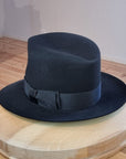 LEIFUR Lucky FEDORA | 50X BEAVER BLEND | BLACK | SIZE 56, US 7