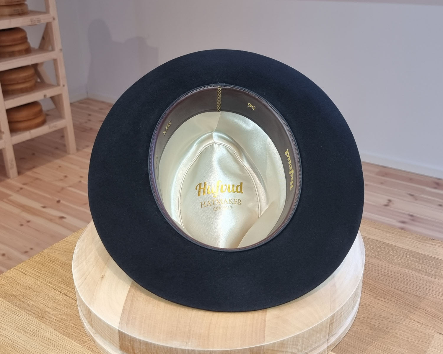 LEIFUR Lucky FEDORA | 50X BEAVER BLEND | BLACK | SIZE 56, US 7